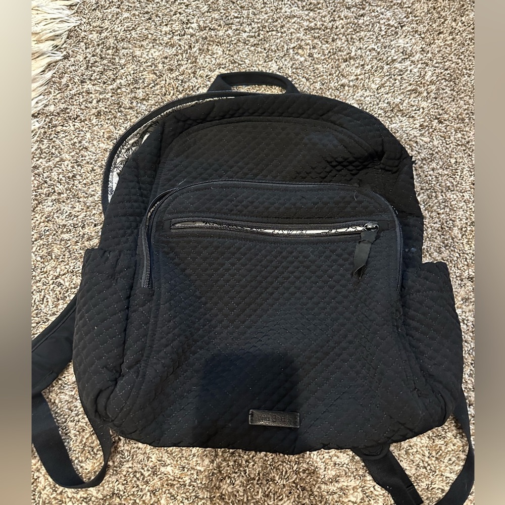 Black Vera Bradley Campus Backpack- regular size